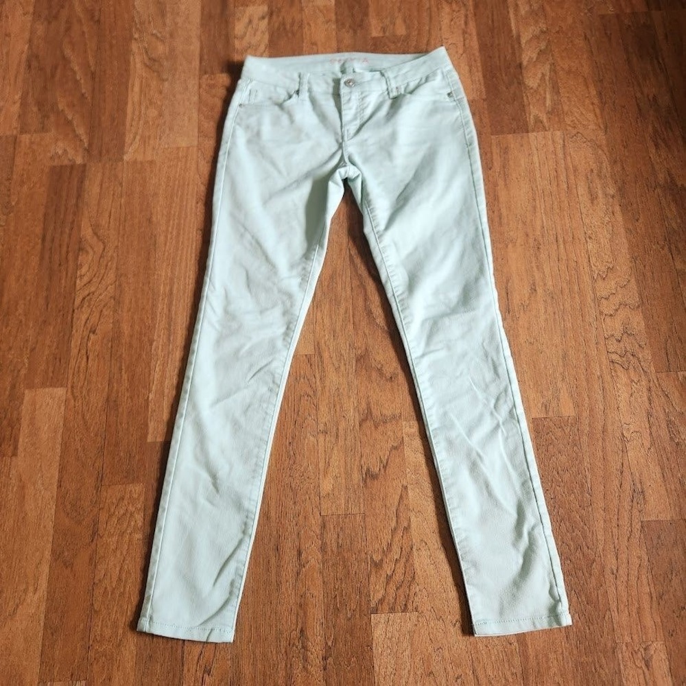 Delias Olivia Skinny Jeans Womens 6 Mint Green Low Rise Stretch Pastel Pants 358